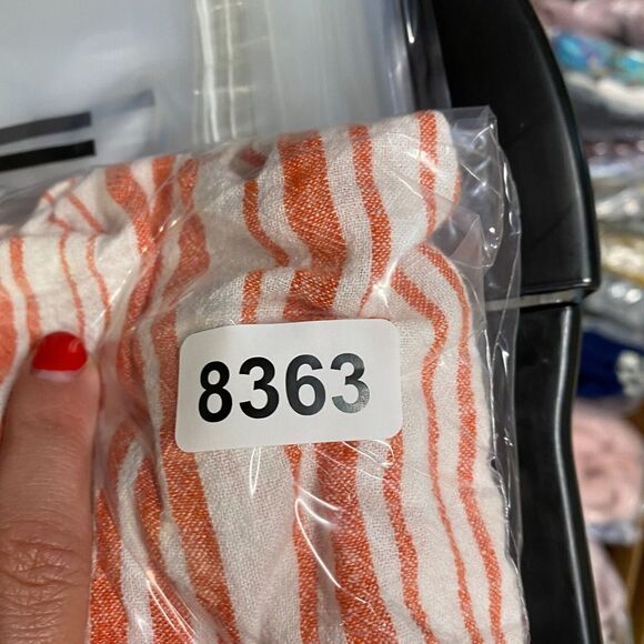 Sanctuary Shirt Women XL White Striped Button Up Collared Linen Short Sleeve - Picture 10 of 10